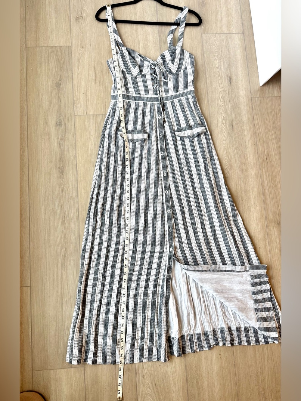 House of Harlow 1960 x Revolve Nadia Maxi Dress Stripe Lace Up S Boho EUC - Picture 15 of 15